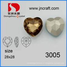 28 * 28mm Cristal Coeur Fantaisie Pierre Bijoux Composants